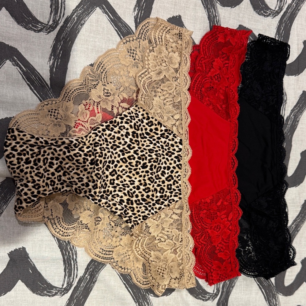 Joyspun Leopard and Red Lace Panty